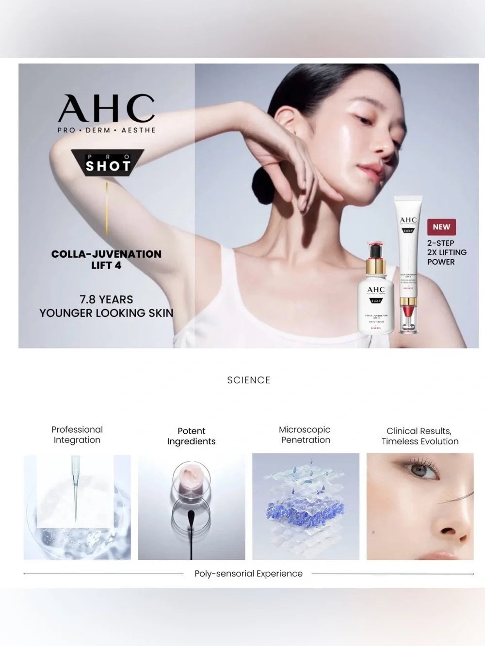 AHC Pro Shot Colla Juvenation Lift 4 Duo Serum Eye & Face Cream 40ml/30ml